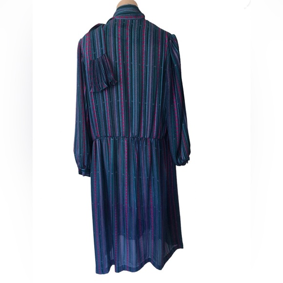 🌿 NORMAN HARTNELL 🌿 UK designer vintage long sleeve dress size 18 - Picture 3 of 6